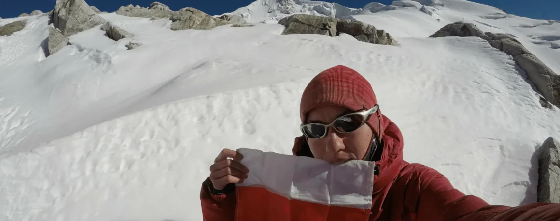 Autorka strony pod szczytem Huayna Potosi