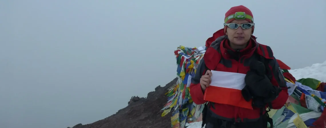 Autorka strony na szczycie Damavand